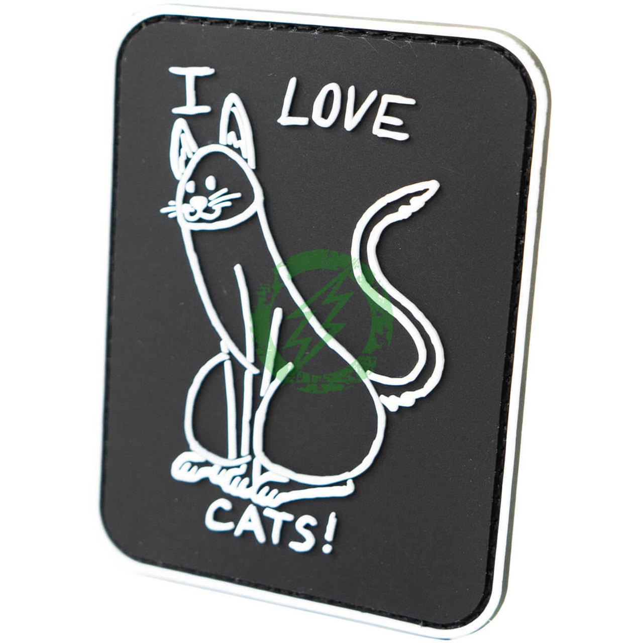  Tac Cat Airsoft I Love Cats PVC Patch Glow in the Dark Hook and Loop Patch 