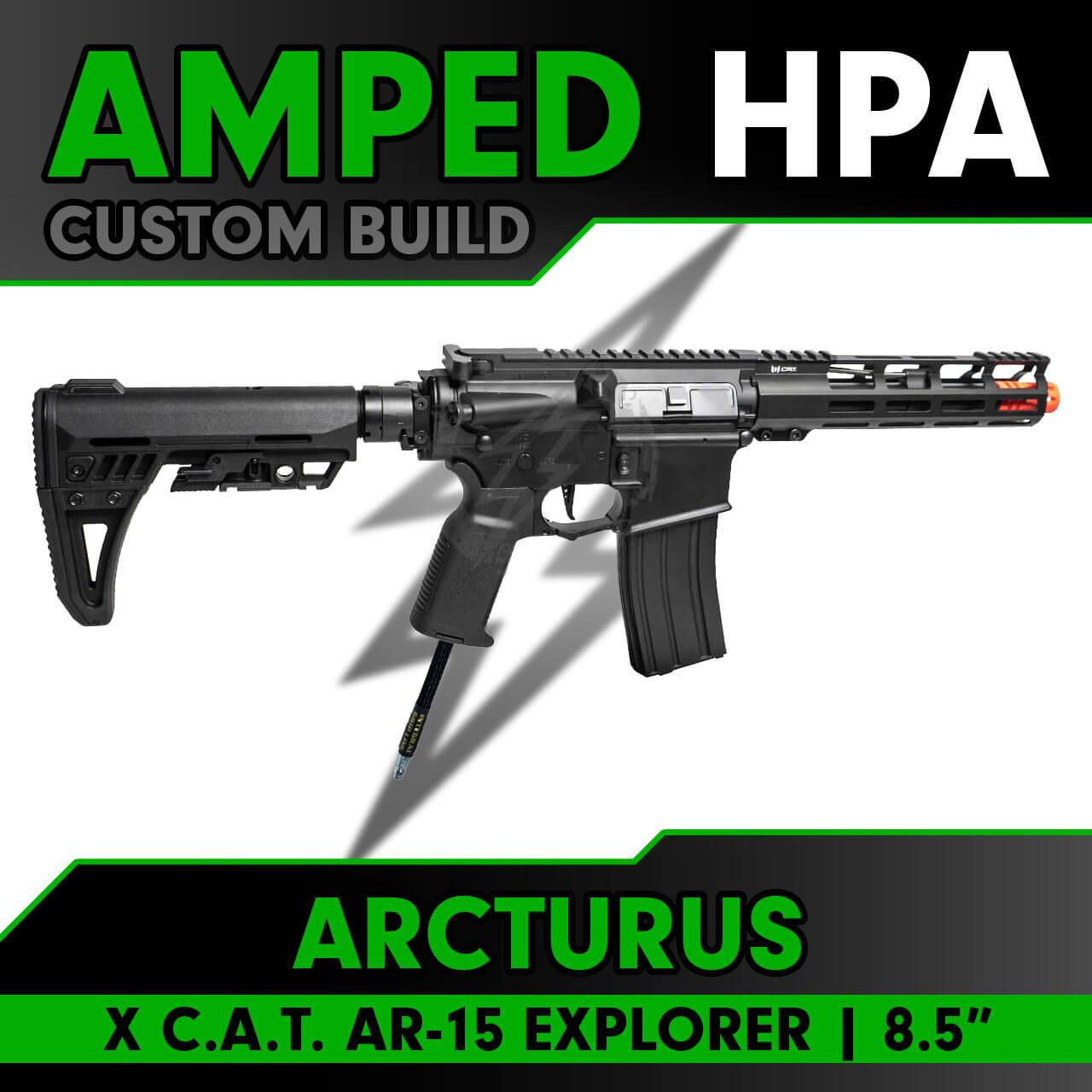 Amped Builds Amped Custom HPA Arcturus X C.A.T. AR-15 Explorer 8.5" Airsoft Rifle 