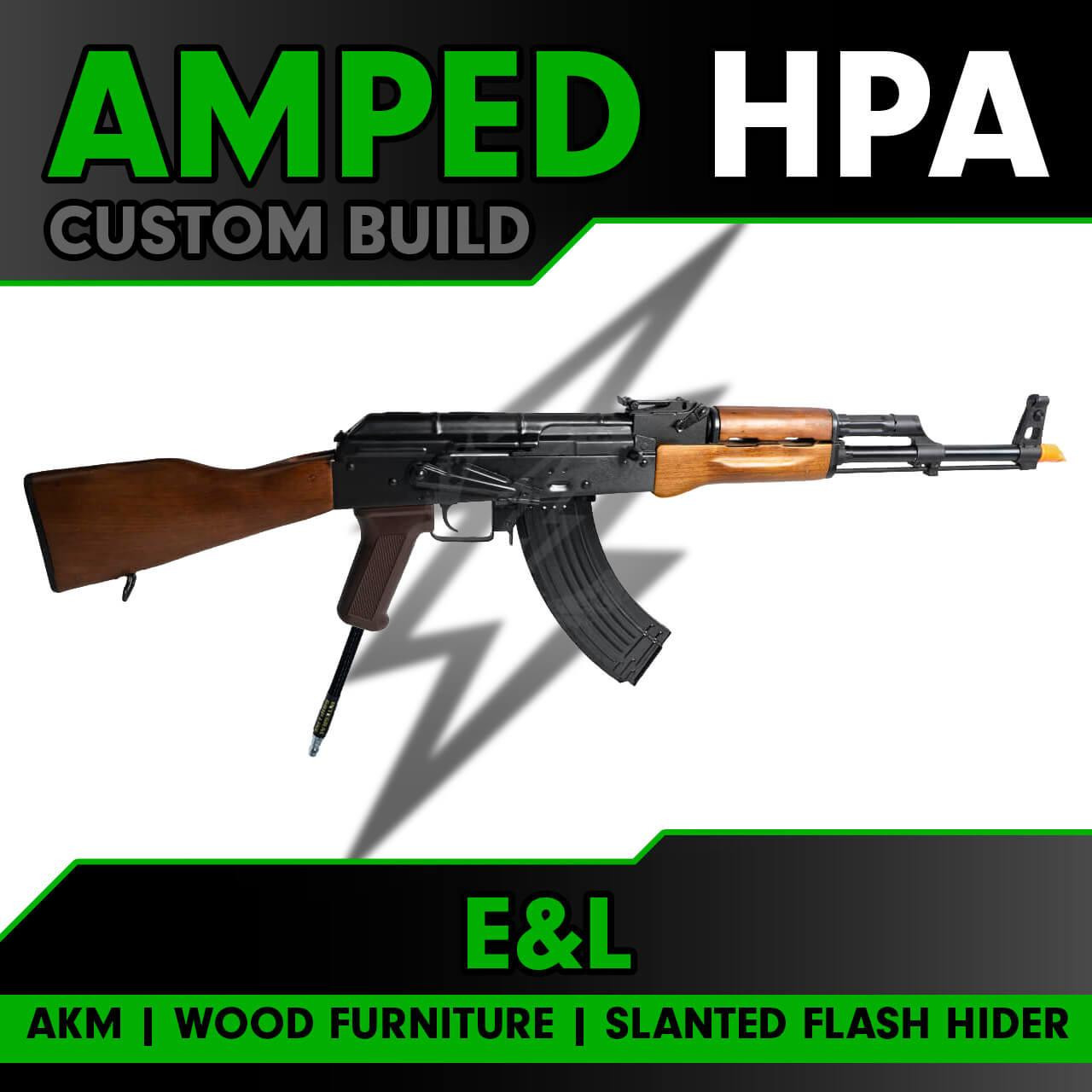 Amped Builds Amped Custom HPA E&L Airsoft New Essential Version AKM Steel Body with Wood Furniture 