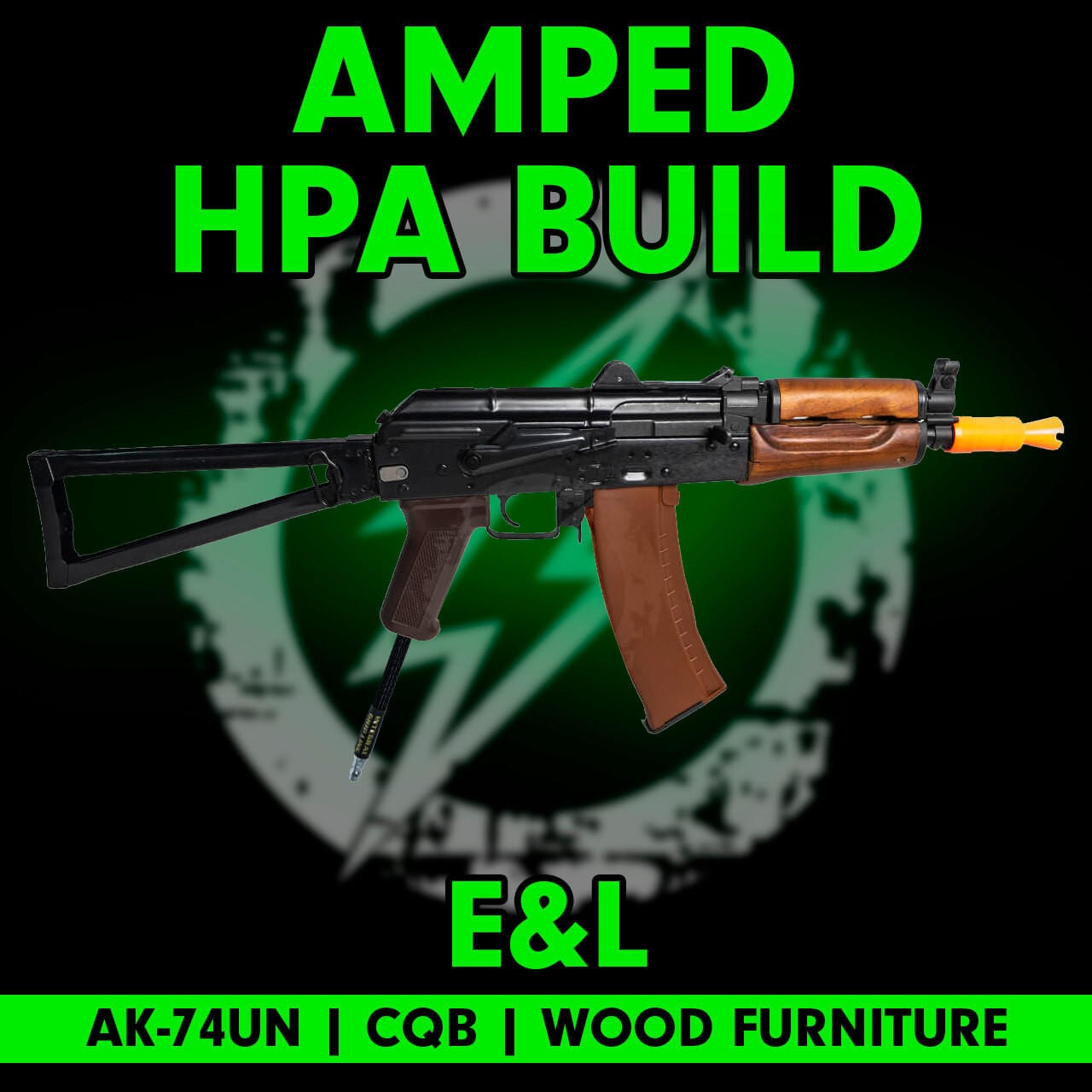 Amped Builds Amped Custom HPA E&L Airsoft New Essential Version AKS-74UN CQB Steel Body with Wooden Furniture 