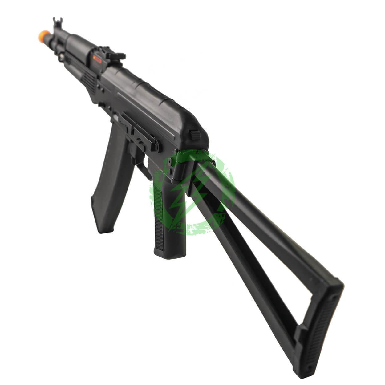  Lancer Tactical AK-105 Airsoft AEG Rifle with Skeleton Folding Stock / Synthetic Furniture Black 
