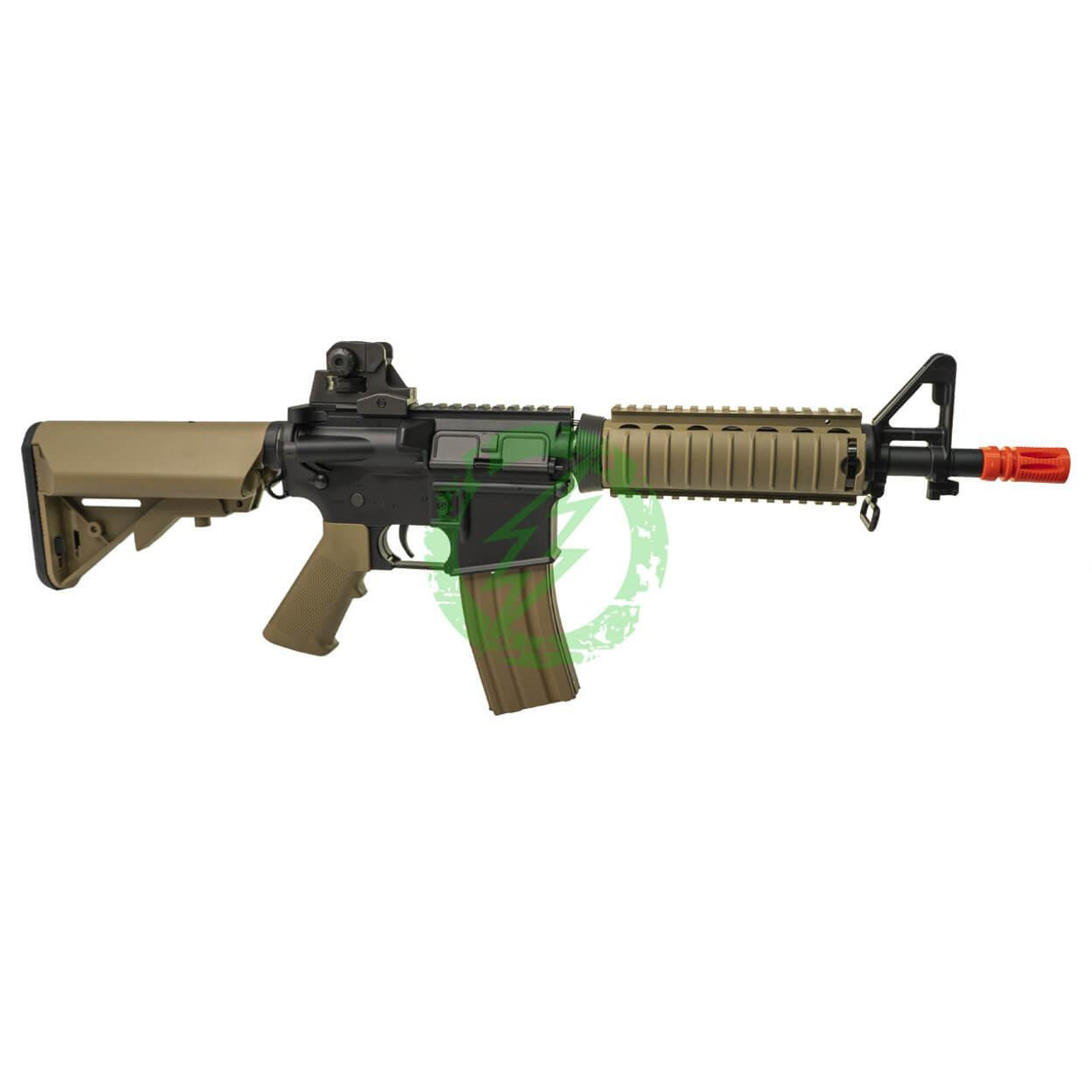  Cybergun Colt Licensed M4 CQB-R SOPMOD Airsoft AEG w/ Lipo Ready Metal Gearbox | Tan 
