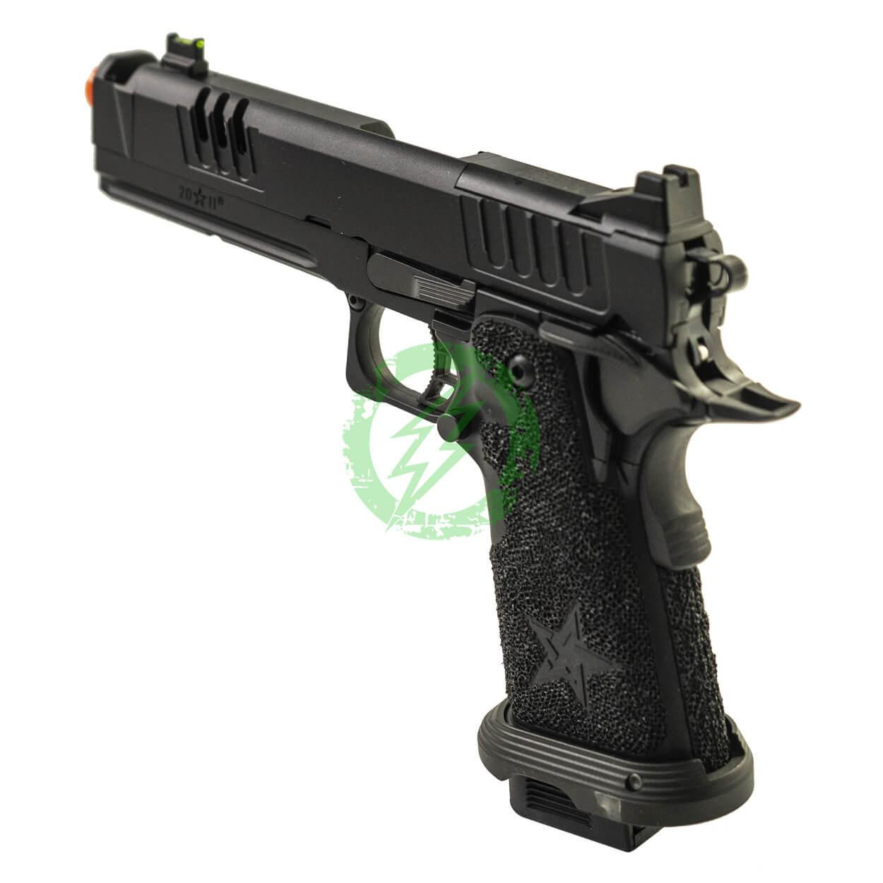  6mmProShop Staccato Licensed XC 2011 Gas Blowback T8 Airsoft Pistol w/ Muzzle Compensator CO2 