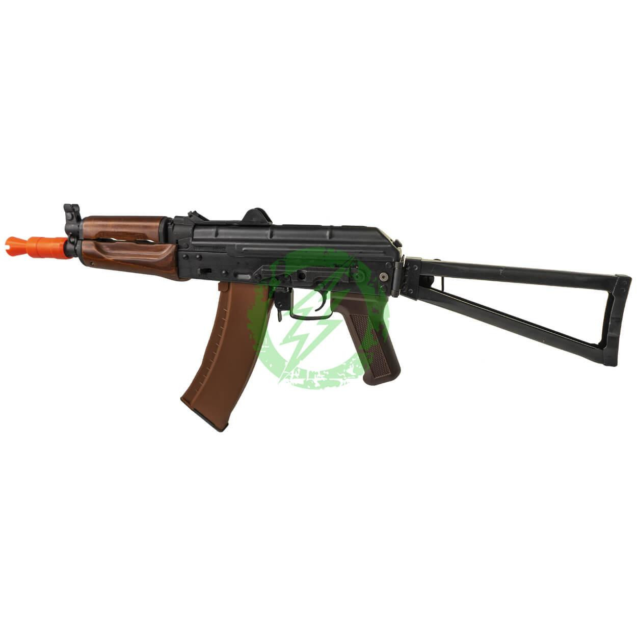  E&L Airsoft ALS74UN E-Platinum AEG Rifle with ASTER SE 74U Steel Body with Wooden Furniture 
