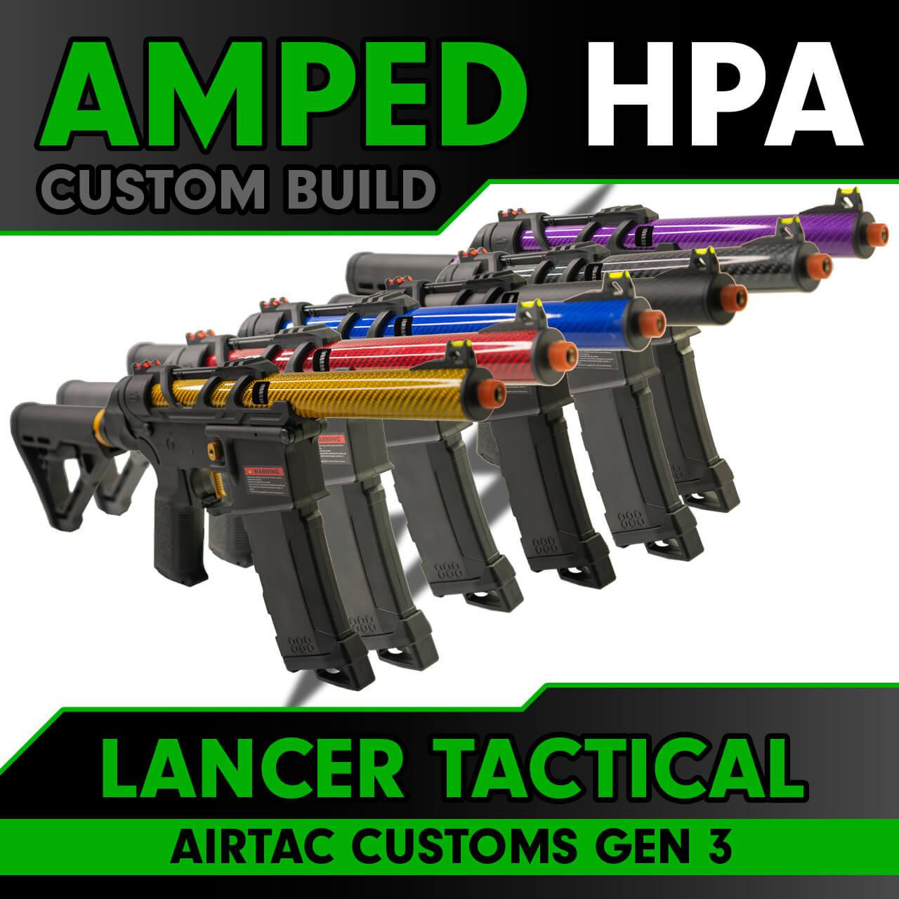 Amped Builds Amped Custom HPA Lancer Tactical x AirTac Customs GEN 3 Speedsoft Airsoft Rifle 