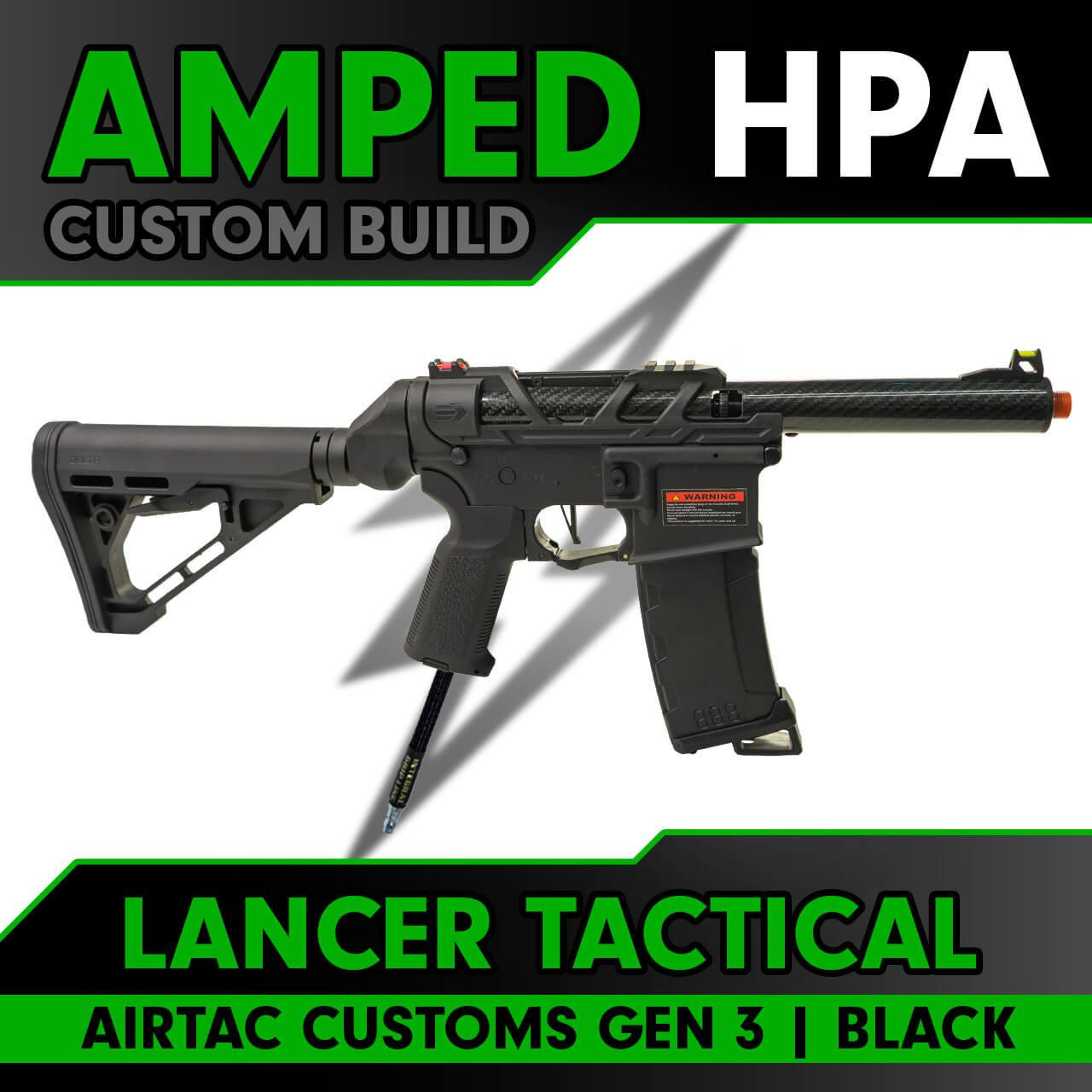 Amped Builds Amped Custom HPA Lancer Tactical x AirTac Customs GEN 3 Speedsoft Airsoft Rifle 
