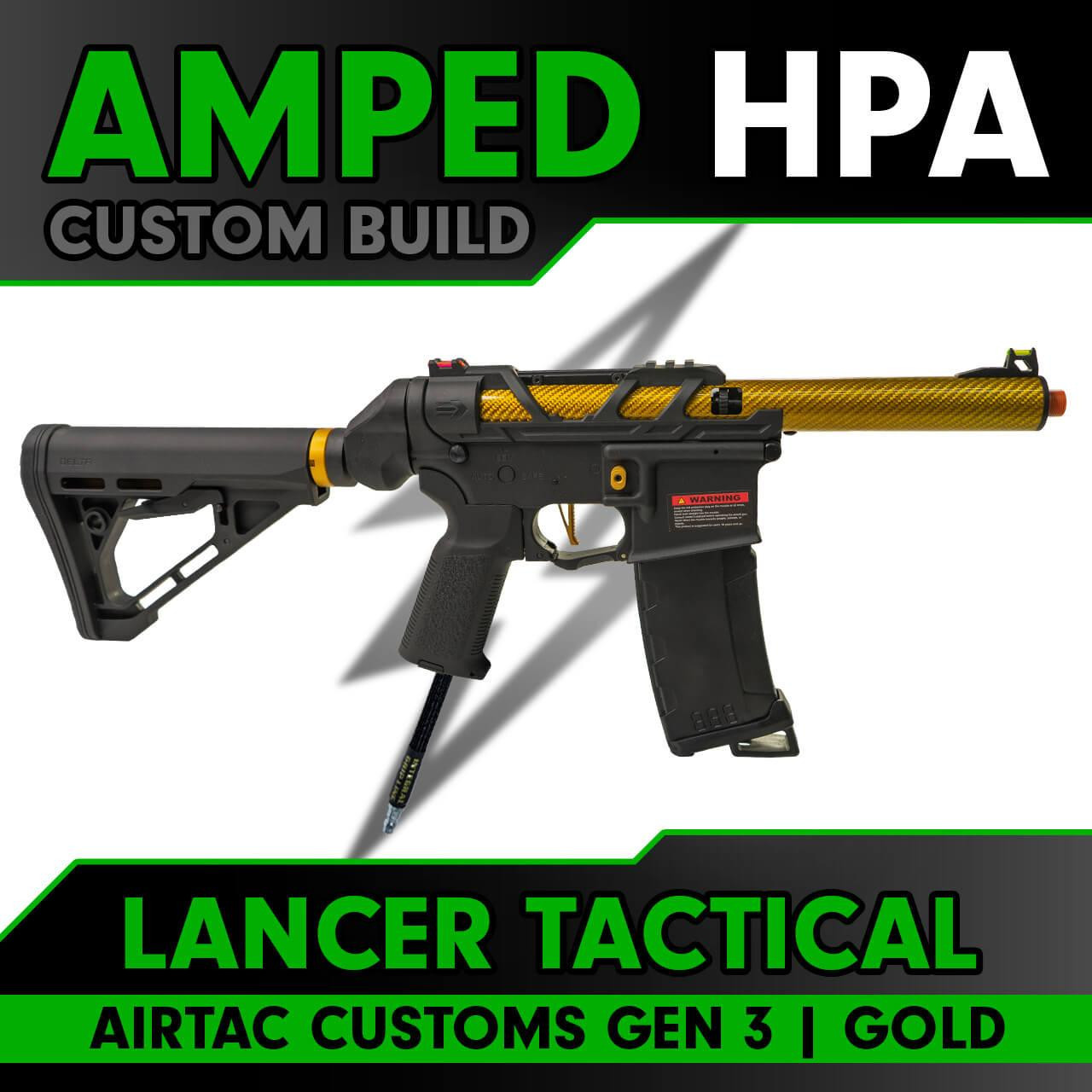 Amped Builds Amped Custom HPA Lancer Tactical x AirTac Customs GEN 3 Speedsoft Airsoft Rifle 