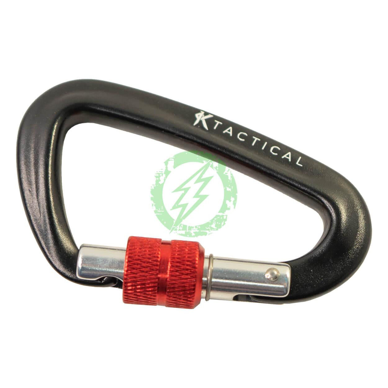  KTactical Black / Red Locking Aluminum Carabiner 3 Pack 