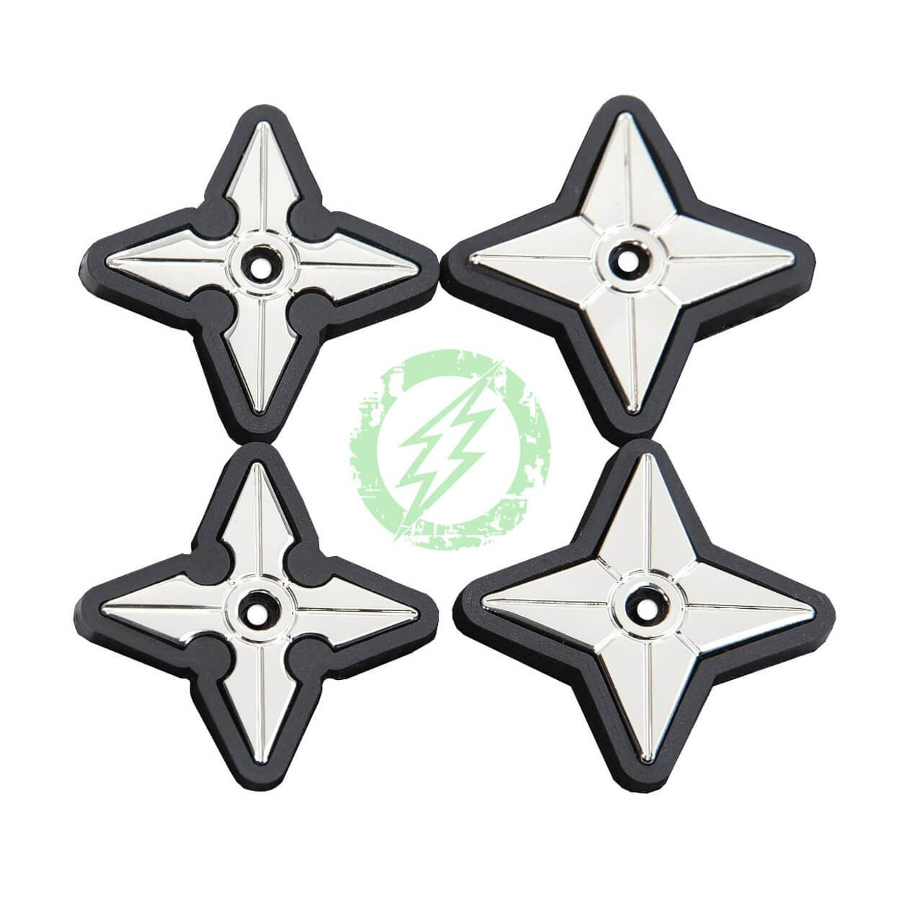  KTactical Mini Metal Shuriken PVC Morale Patch Hook and Loop / Pack of 4 