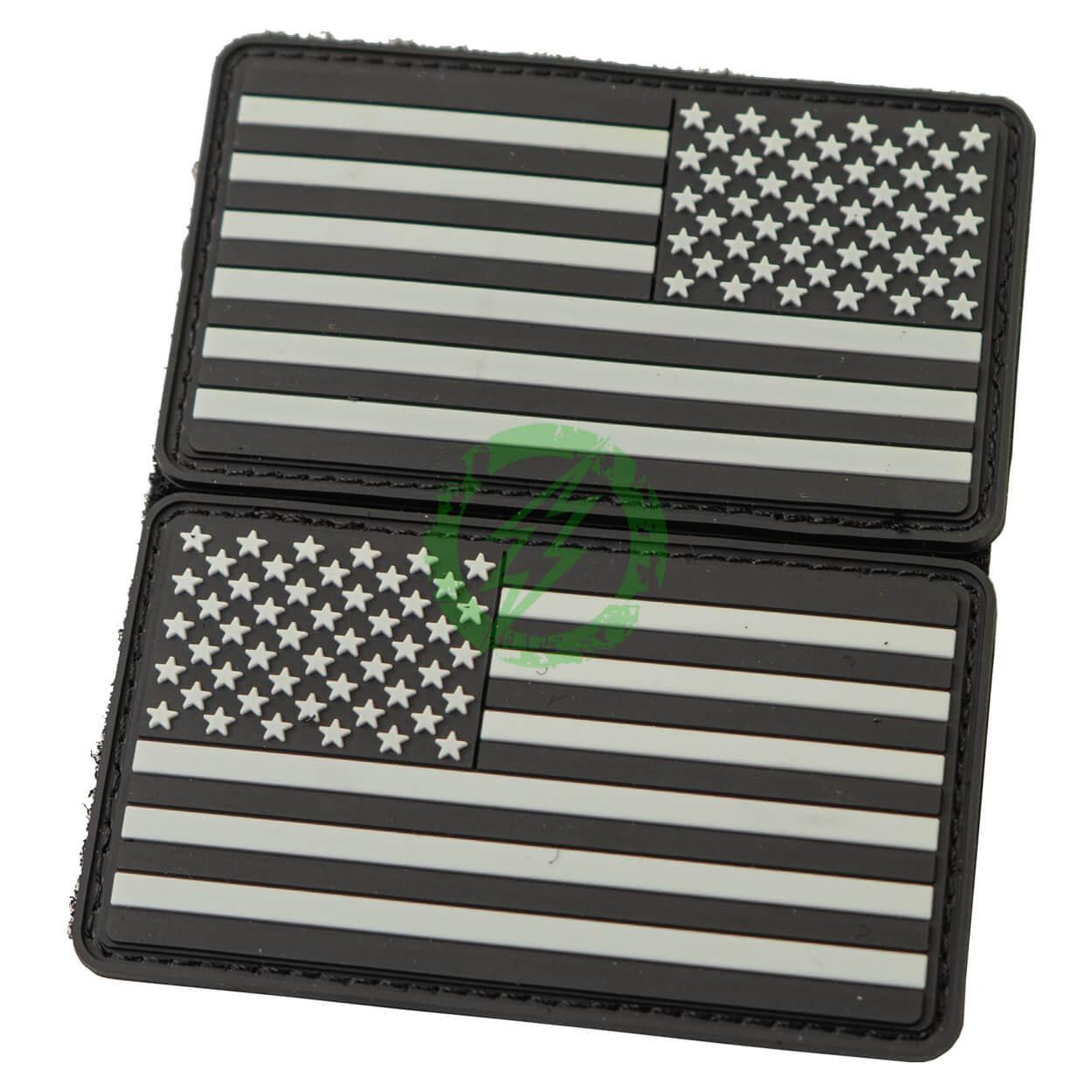  KTactical | Tactical US Flag USA PVC Morale Patch | Glow in the Dark | Pack of 2) 