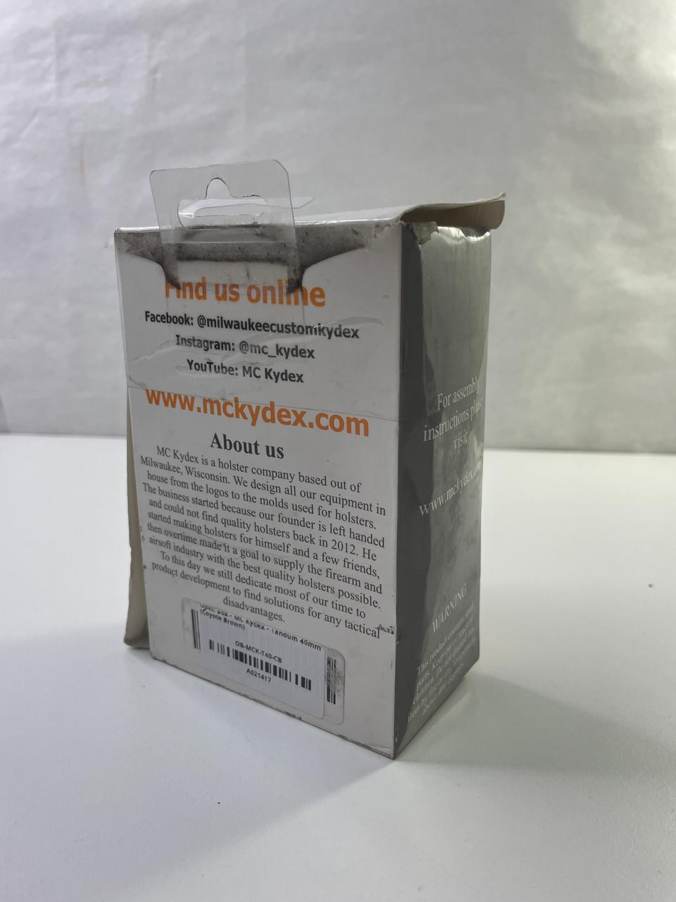 MC Kydex Open Box - MC Kydex Tandum 40mm Coyote Brown 