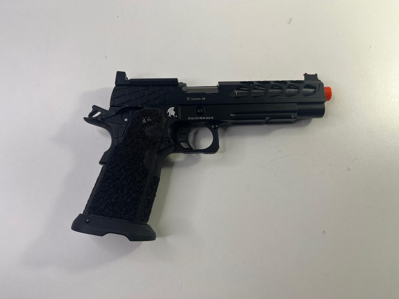 Lancer Tactical Open Box | Lancer Tactical Stryk Hi-Capa 5.1 Gas Blowback Airsoft Pistol w/ Red Dot Mount | Black 