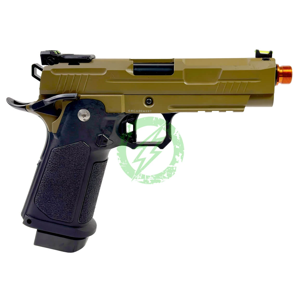 Arcturus Vanguard 4.3" Hi-Capa GBB Pistol | Black & Tan / Green Gas