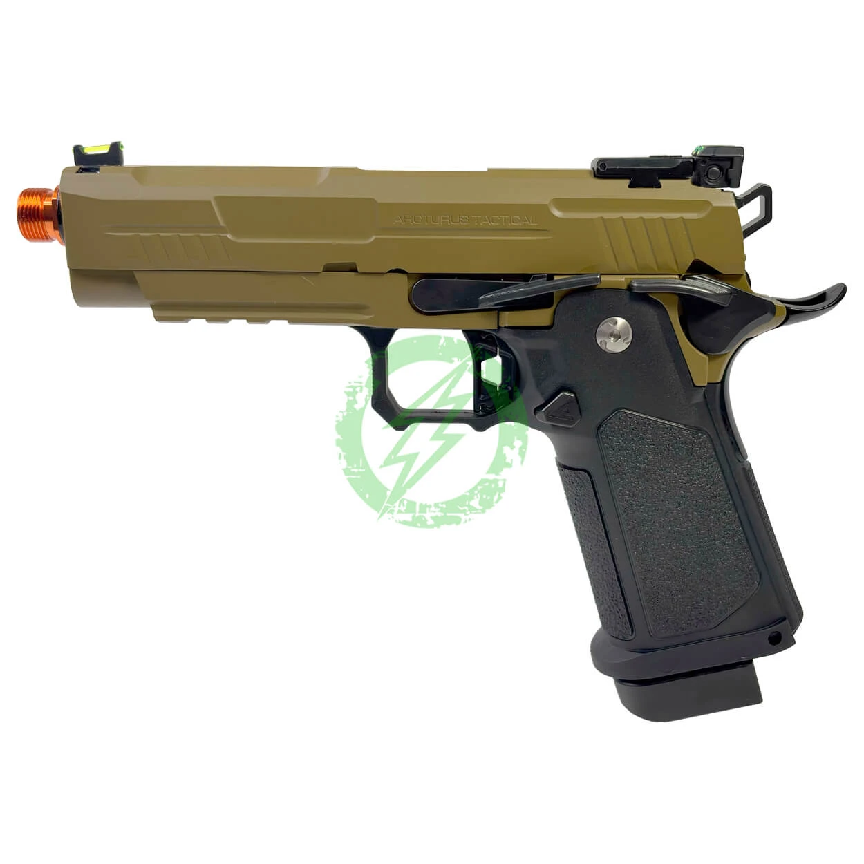 Arcturus Vanguard 4.3" Hi-Capa GBB Pistol | Black & Tan / Green Gas