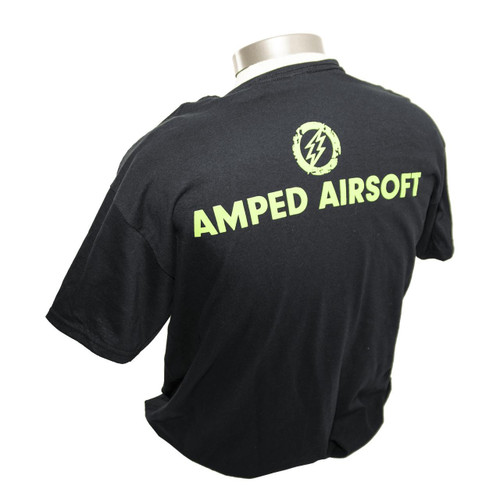  Amped Airsoft T-Shirt Green Splatter (Black) 