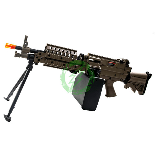  Cybergun Dark Earth A&K FN Licensed M249 Airsoft Machine Gun | MK46 
