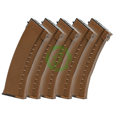  E&L Airsoft 120 Round Mid-Cap Magazine for AK Series Airsoft AEG Rifles | Pack of 5 