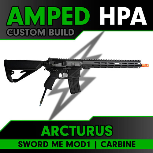 Amped Builds Amped Custom HPA Arcturus Sword FE MOD1 Carbine Airsoft Rifle with 13.5" M-LOK Rail LITE MOSFET Enhanced