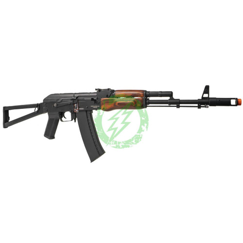  Lancer Tactical AK-74N Airsoft AEG Rifle with Skeleton Folding Stock / Wood Furniture 