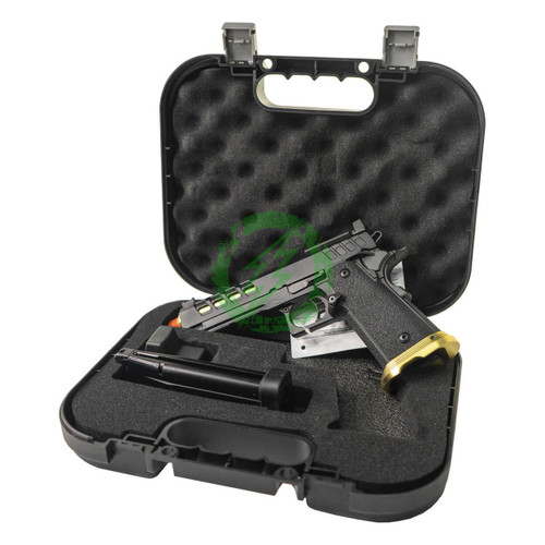  Lancer Tactical Heracles Hi-Capa Gas Blowback Airsoft Pistol | Black/Gold with Reflex Dot  