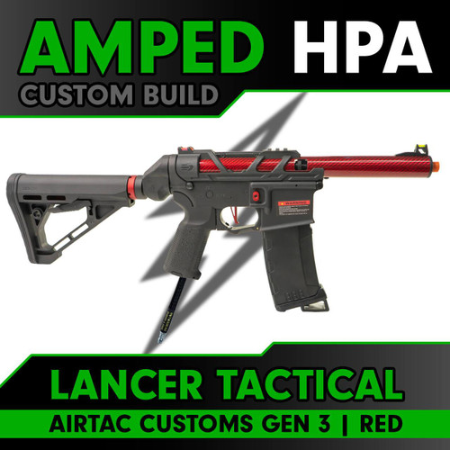 Amped Builds Amped Custom HPA Lancer Tactical x AirTac Customs GEN 3 Speedsoft Airsoft Rifle 