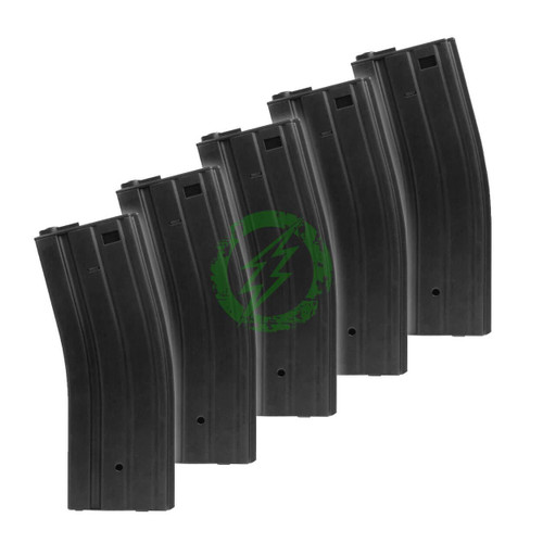  Arcturus M4/M16 Metal 30/135 Round Variable Cap EMM Mid-Cap Magazine for M4 / M16 Series Airsoft AEG Rifles (Black / Pack of 5) 