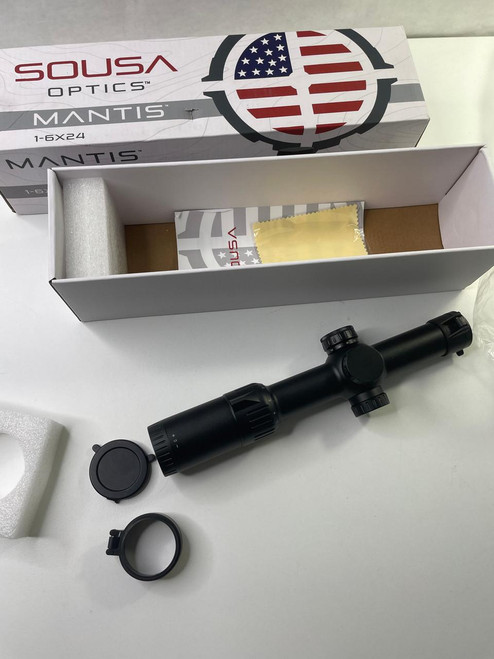 SOUSA Sun Optics USA Open Box | SOUSA MANTIS 1-6x24mm Illuminated BDC Reticule | Broken Sight Cover 