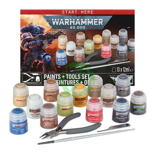  Games Workshop Warhammer 40k Paints + Tools Set 