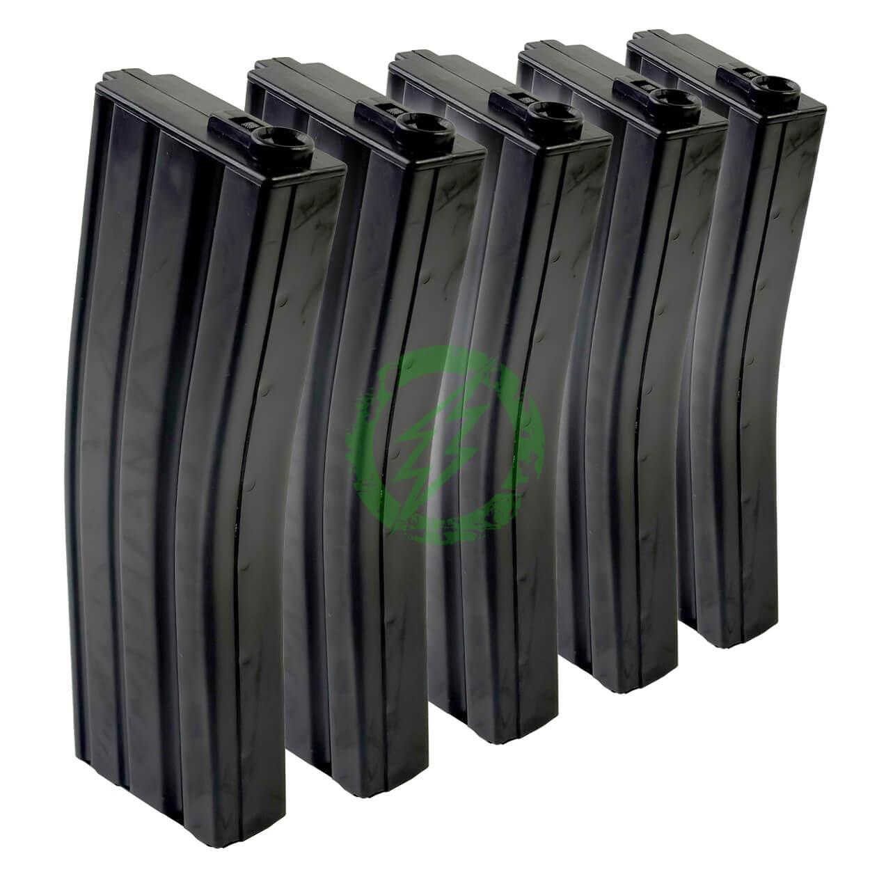 Arcturus M4/M16 Metal 30/135 Round Variable Cap EMM Mid-Cap Magazine for M4 / M16 Series Airsoft AEG Rifles (Black / Pack of 5)