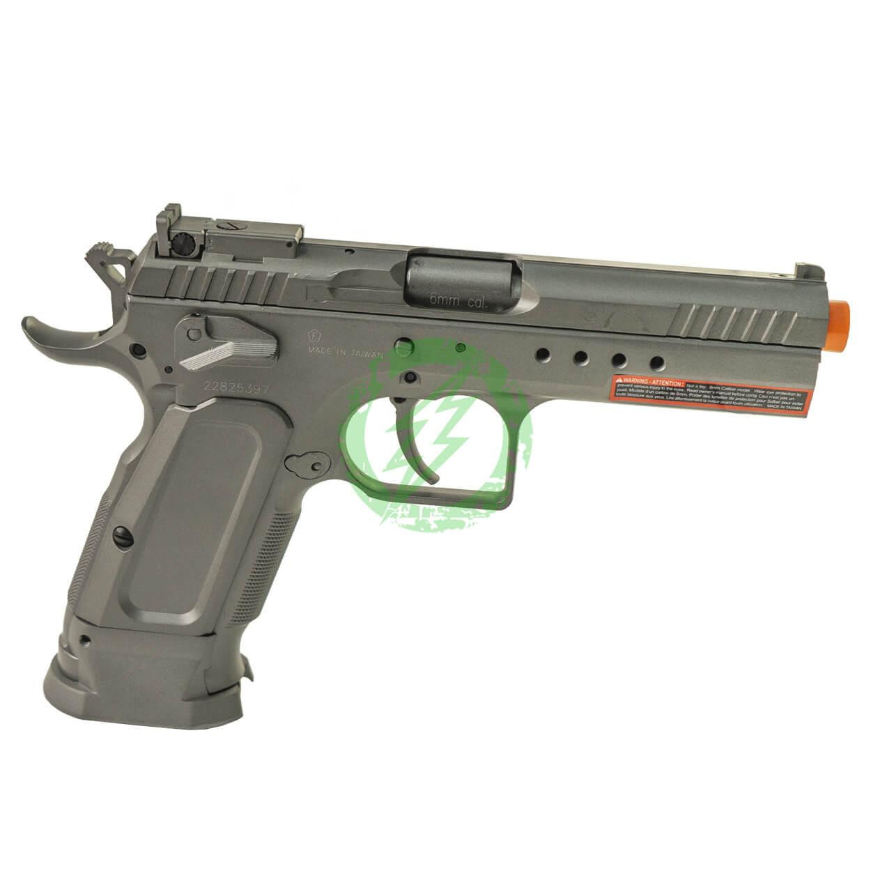 Cybergun Tanfoglio Licensed Limited Edition Custom Airsoft GBB Pistol by KWC Silver