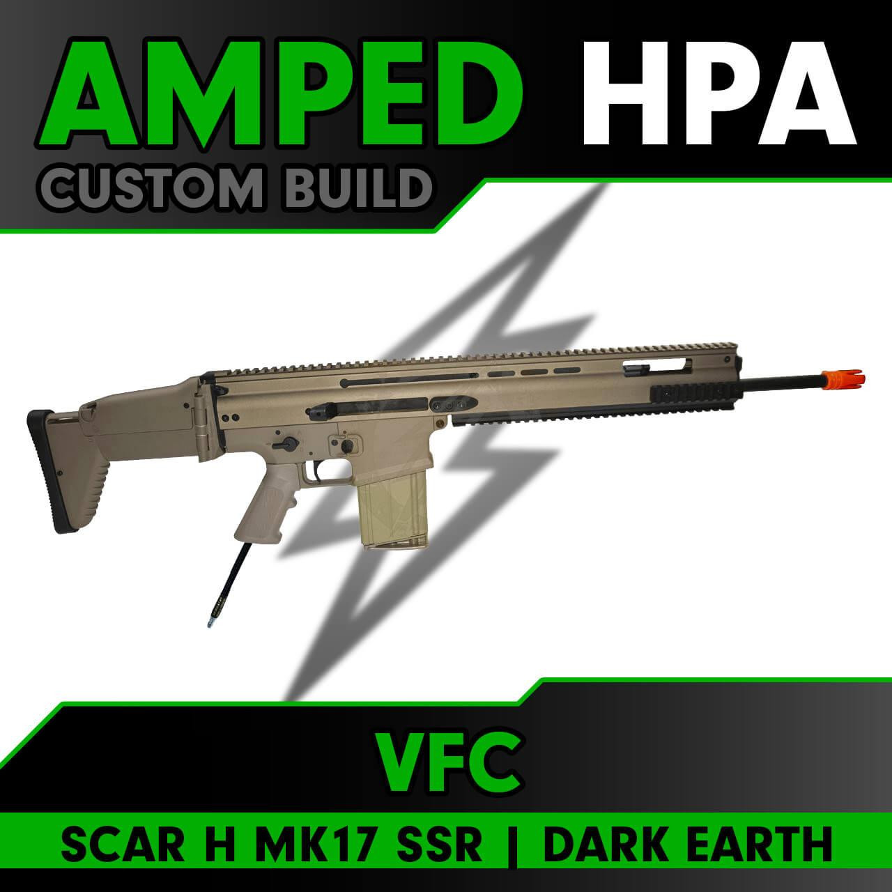 Amped Custom HPA VFC SCAR-H MK17 SSR FN Herstal Airsoft Rifle | Dark Earth