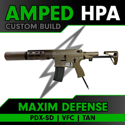 Pdx Automatic Rifle Amped Custom HPA Build Maxim Defense PDX-SD HPA Rifle | Tan