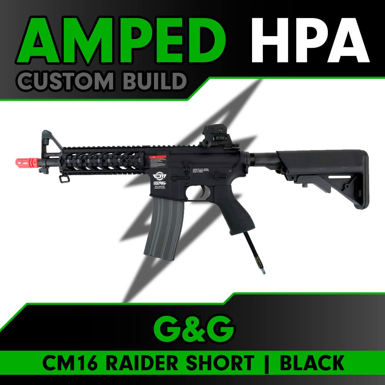 Amped Custom HPA Black G&G Combat Machine CM16 Raider Short