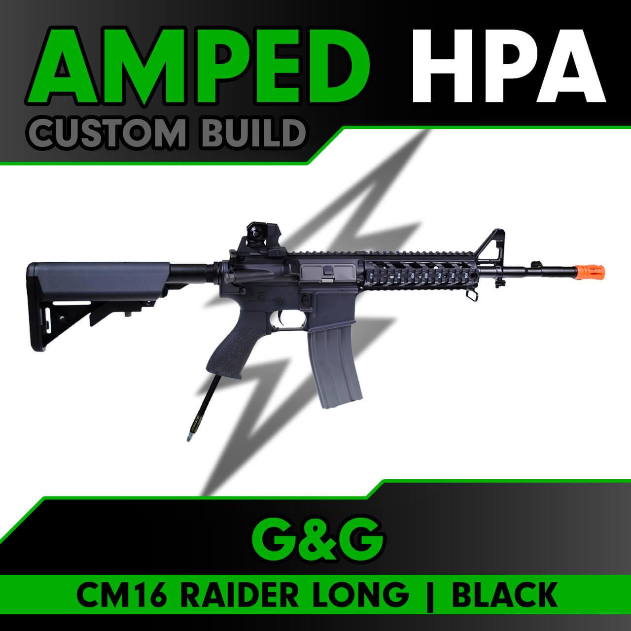 Amped Custom HPA Black G&G Combat Machine CM16 Raider Long