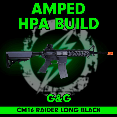 Amped Custom HPA Black G&G Combat Machine CM16 Raider Long