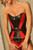 Corset Femme Rouge Et Noir - 1