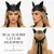 Coiffe oreilles de chat en véritable cuir noir avec nœud par Leatherotics