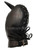 Cagoule BDSM tête de chat en cuir noir - laçage