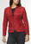 Blazer en cuir suède pour femme, couleur rouge, vue de face.