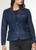 Blazer pour femme en cuir suède, couleur bleu marine, vue de face