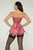 Dos du corset bustier à jupette rose avec laçage arrière