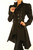 Veste Steampunk pour femme en coton noir, coupe longue victorienne, avec boutons décoratifs