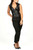 Gilet en cuir noir femme - avant