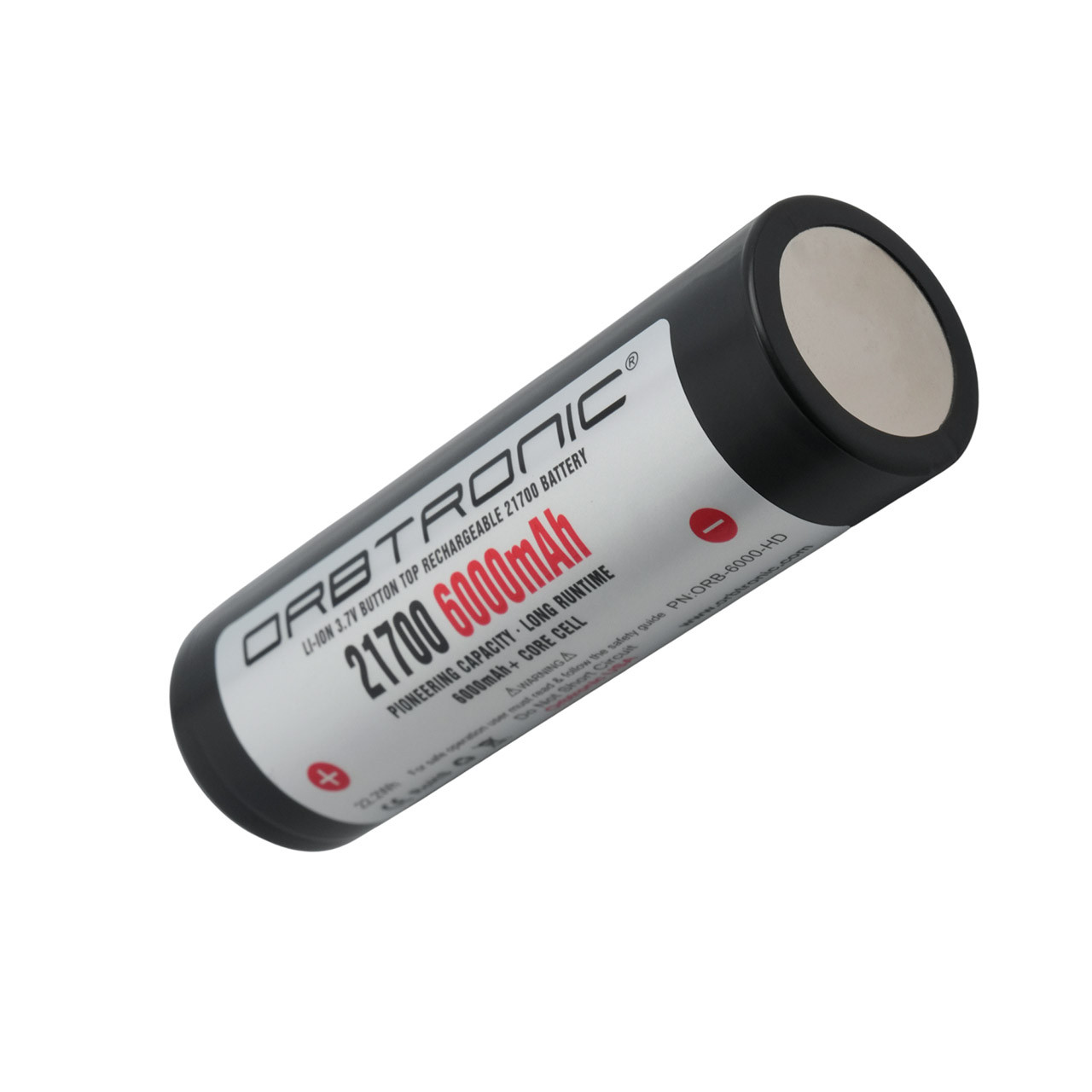 21700 Button Top 6000mAh Li-ion Unprotected Rechargeable Battery