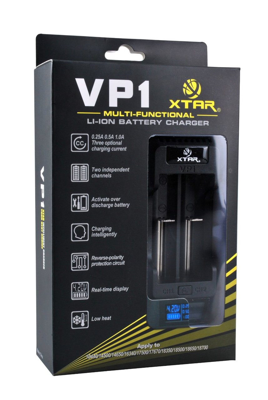Xtar VP1 Battery Charger Li-ion 18650 18500 18350 RCR123