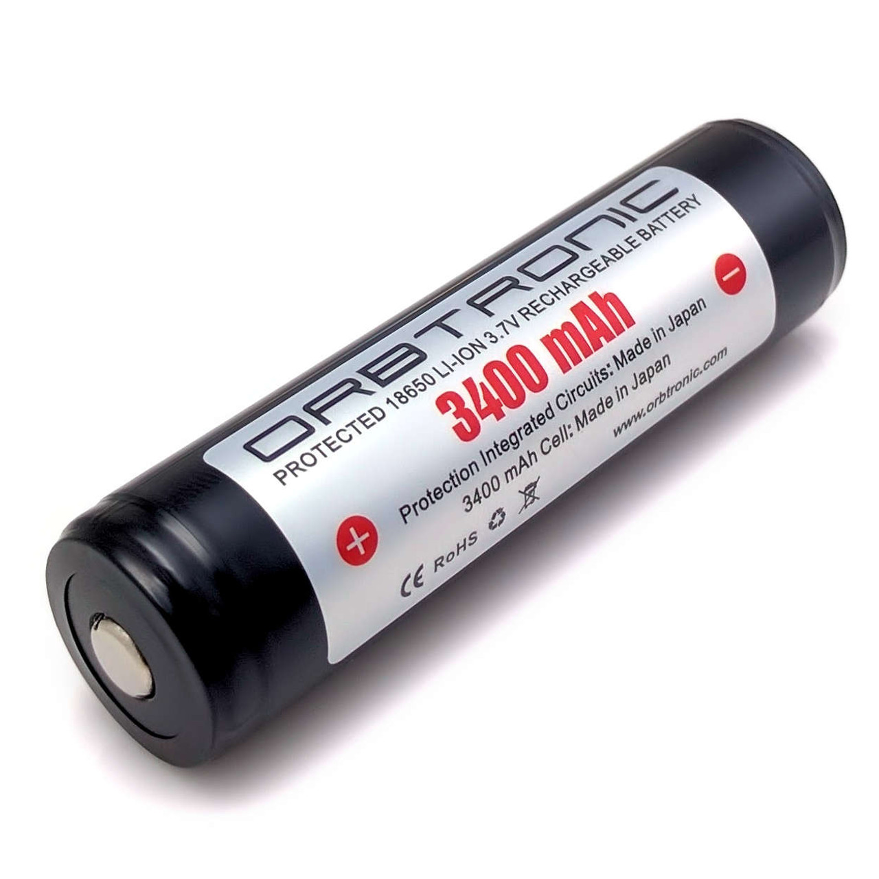 18650 Protected Button Top battery Panasonic-Orbtronic (FREE Battery  Holder) 3400mAh