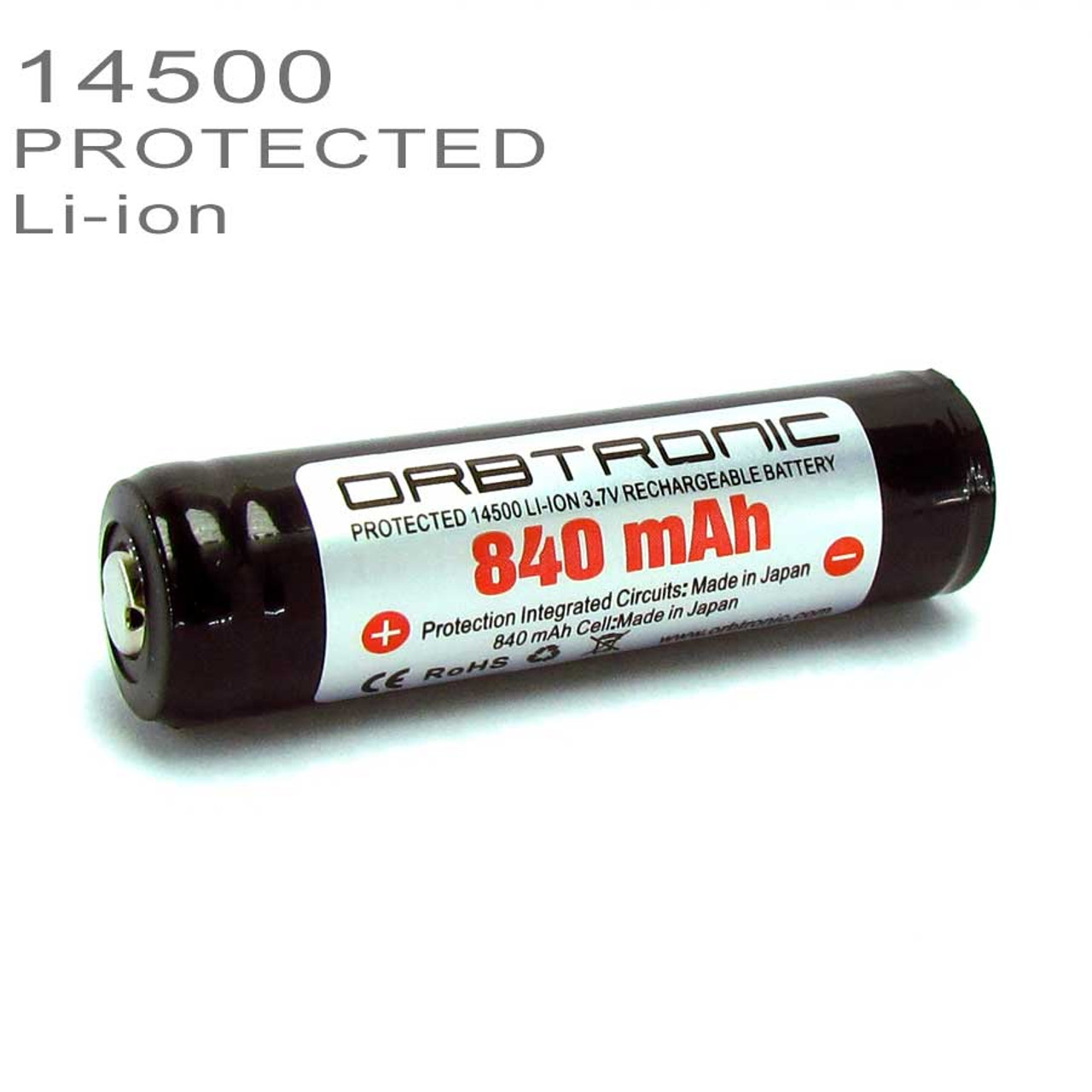 Sanyo 14500 Protected battery 840mAh li-ion 3.7 V