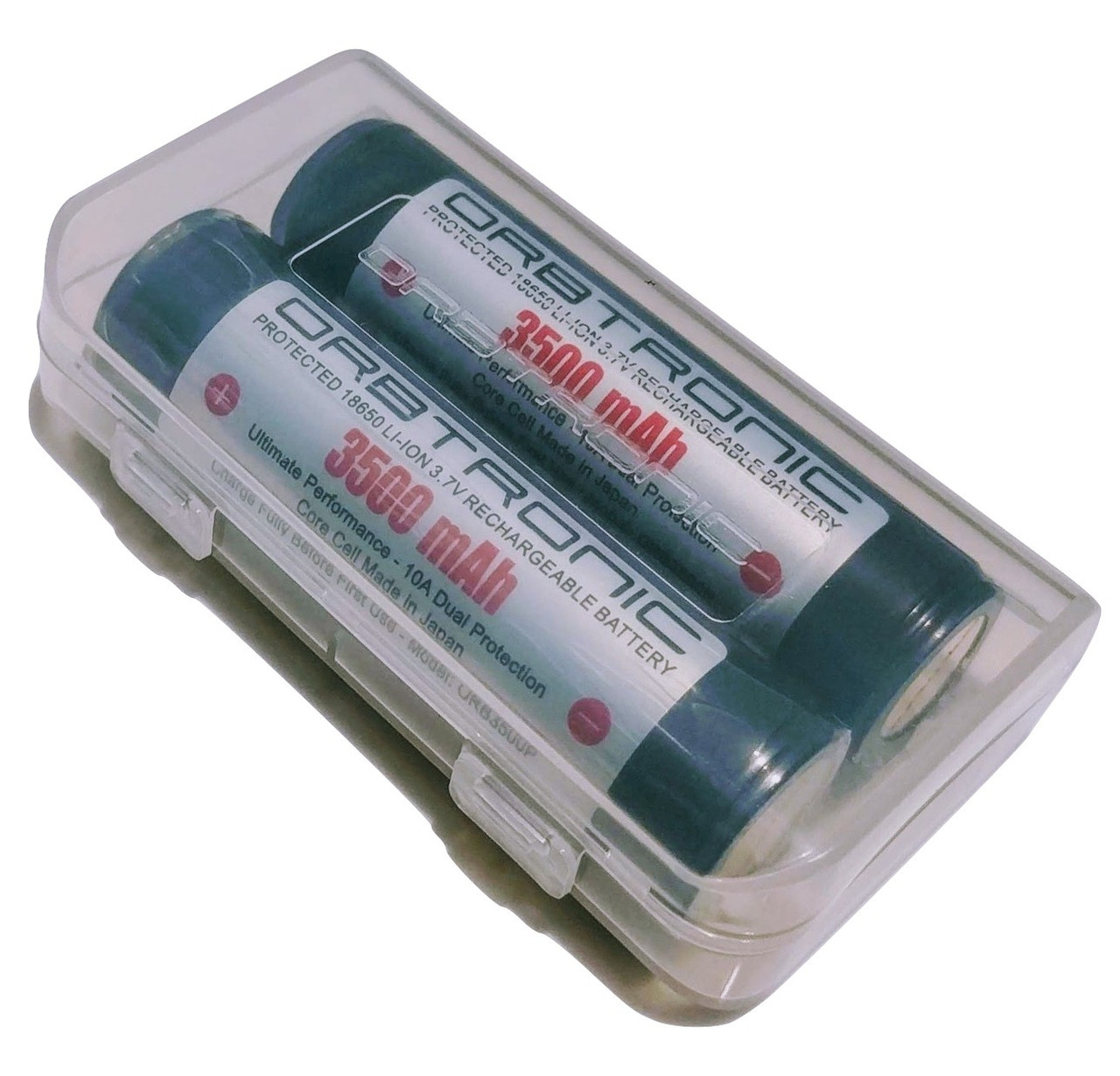 18650 3500mAh Battery Protected 10A Li-ion Rechargeable 3.7V Button Top  High Performance (Panasonic-Sanyo Japan inside) Free Battery case Included