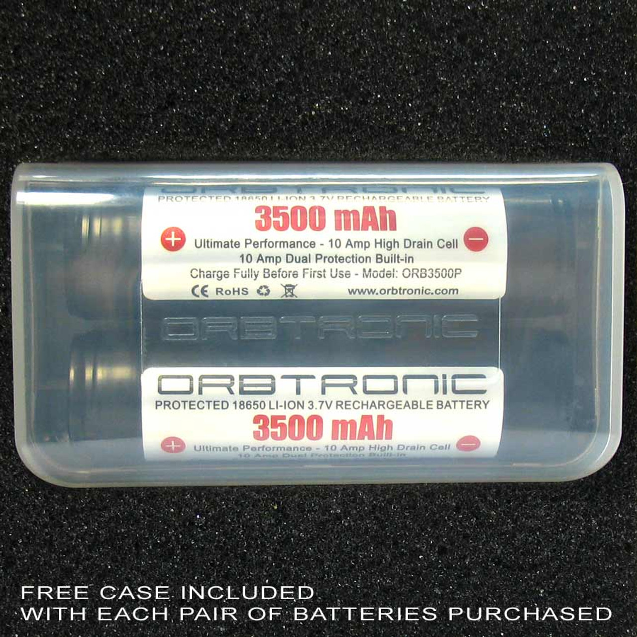 Best 18650 Battery For Flashlight 3500mAh (Free Battery Case) Orbtronic