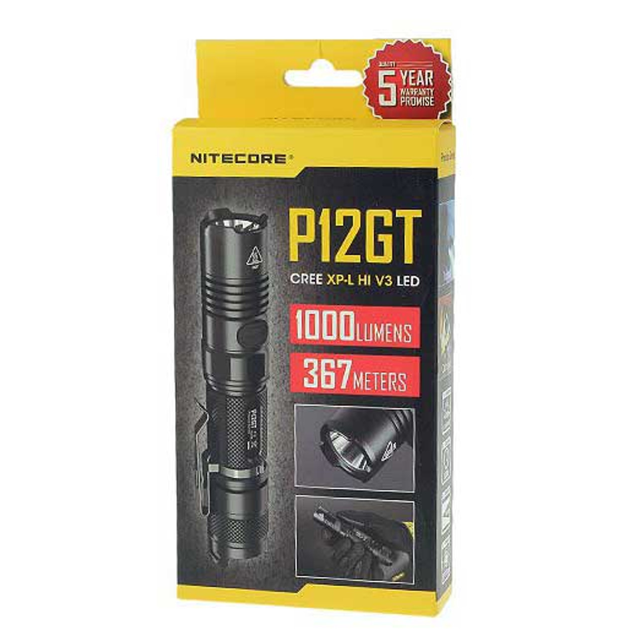 Nitecore P12GT Flashlight Beam Throw 367m XP-L HI V3 LED